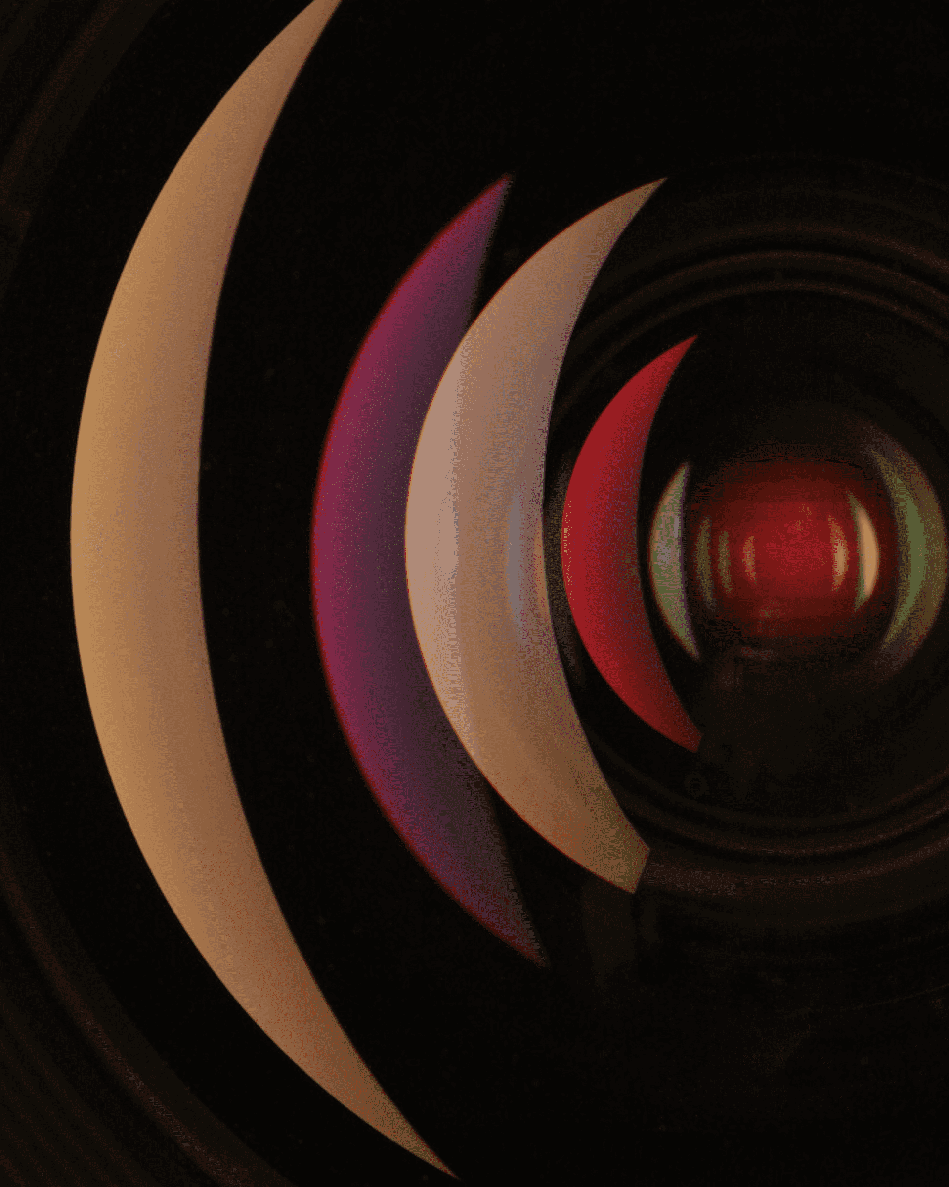Close up image of a camera lens, representing marketing content creation.