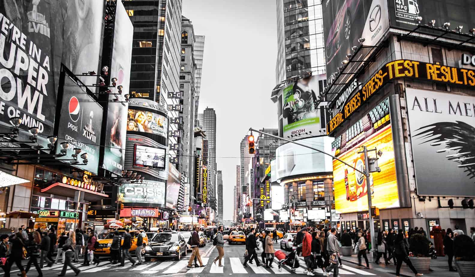 street view of a city square