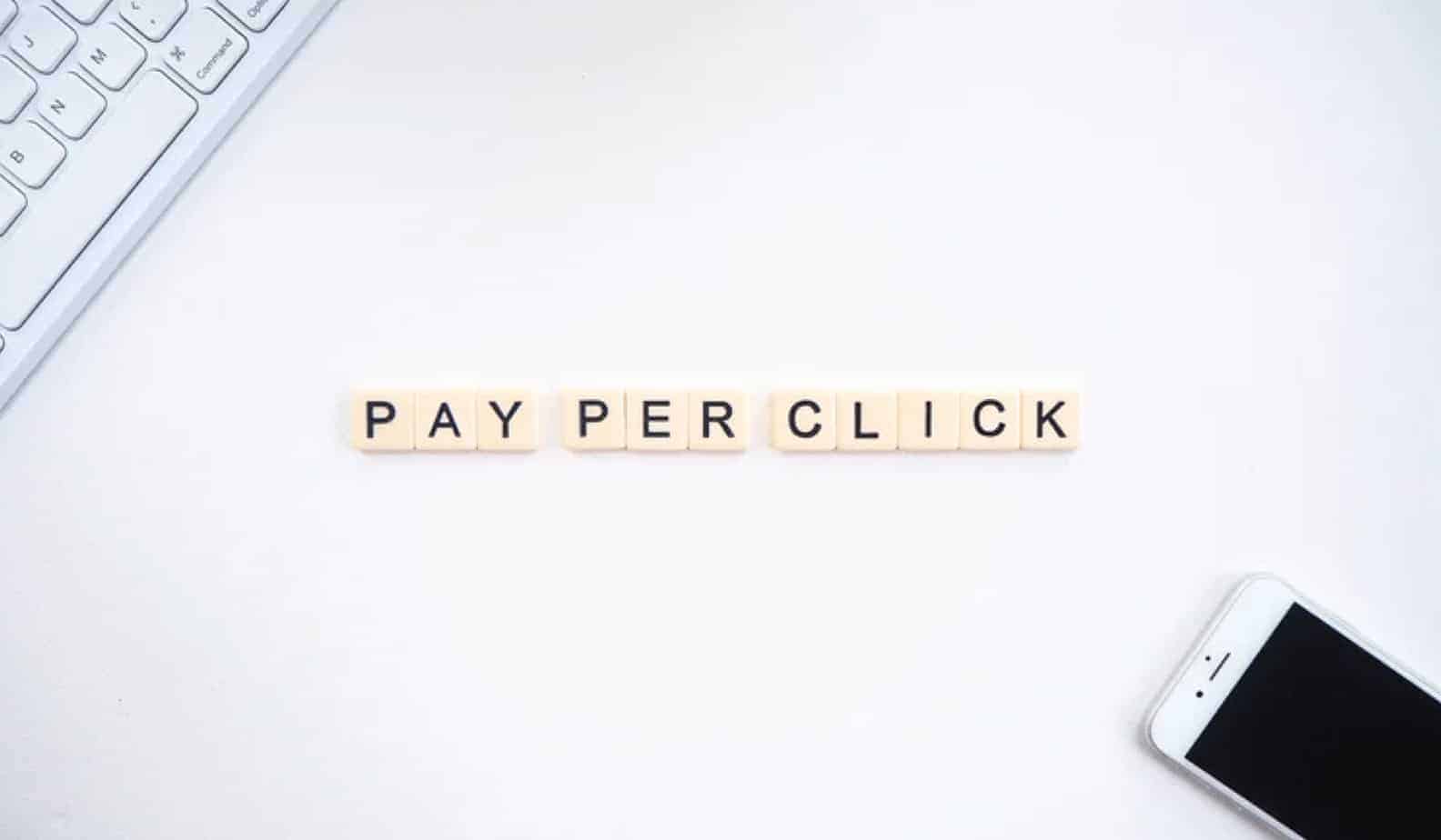 pay per click spelled out with scrabble letters