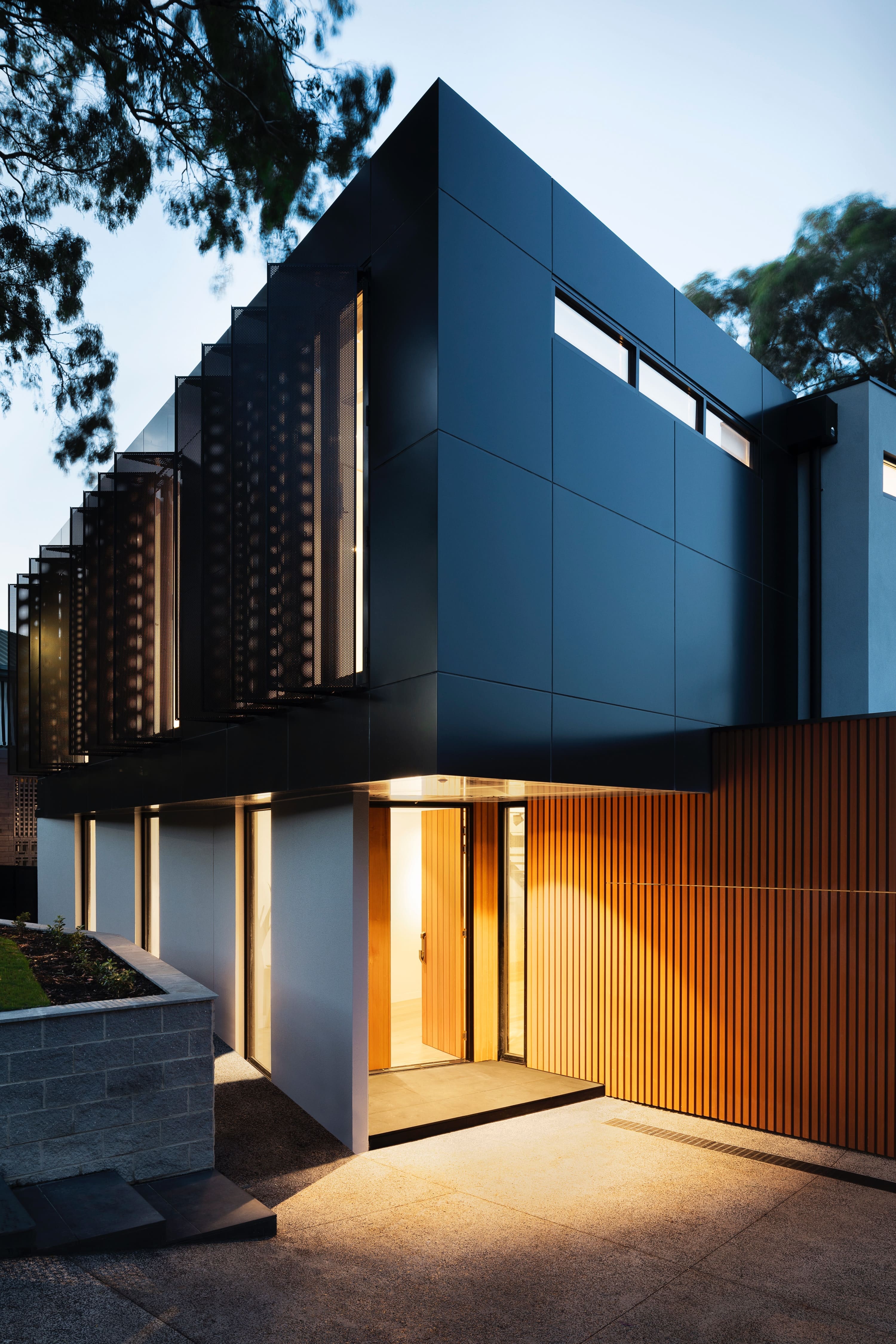 Exterior entrance of large modern home