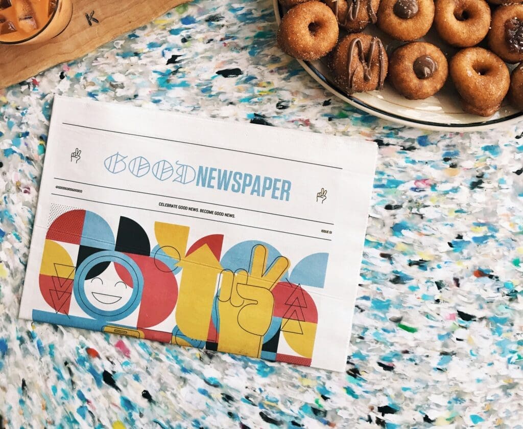 The Goodnewspaper is a print newspaper filled with good news, positive news, happy news, and ways to make a difference.